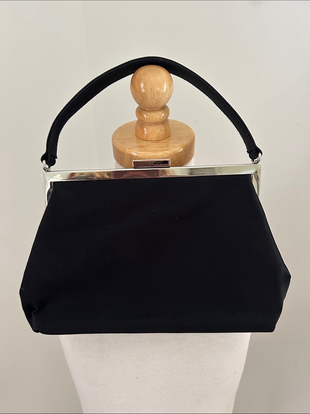 Ann Taylor Black Satin Evening Bag